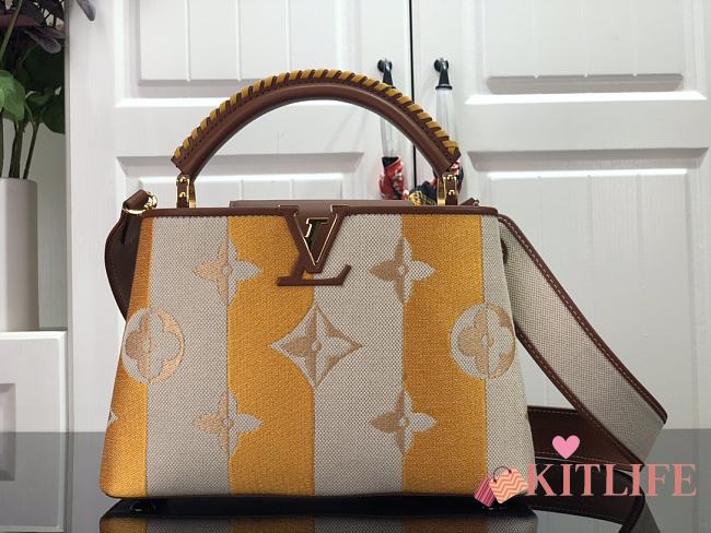 Louis Vuitton Capucines Embroidered Orange Brown Gold Buckle - M48865 - 27.0x 18.0 x 9.0 cm - 1