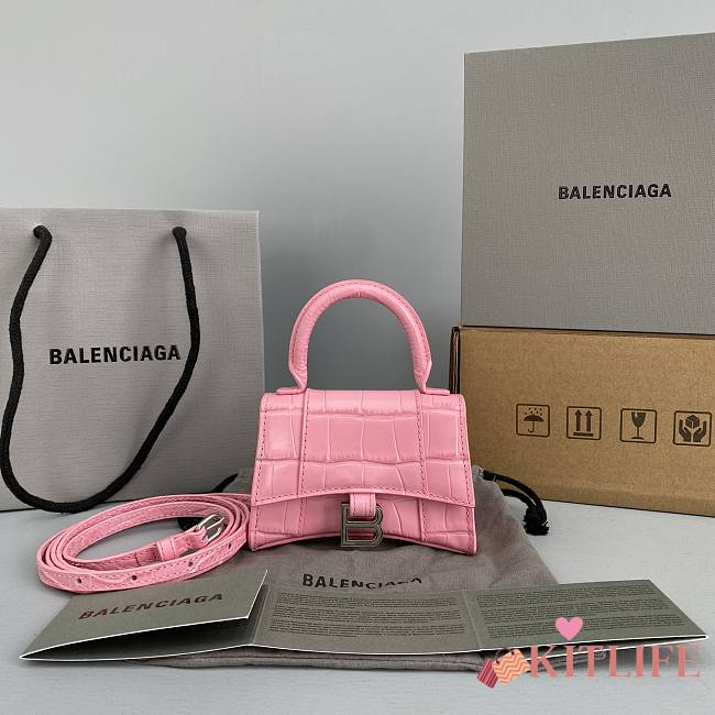 Balenciaga Hourglass Mini Crocodile Cherry Blossom Powder – 92941 - 11.5x14x4.5cm - 1