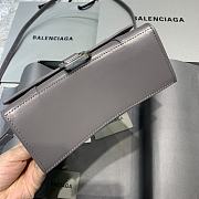 Balenciaga Hourglass In  Smoky Gray Shiny Box Calfskin – 19x8x11cm - 4