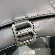 Balenciaga Hourglass In  Smoky Gray Shiny Box Calfskin – 23x10x14cm - 5