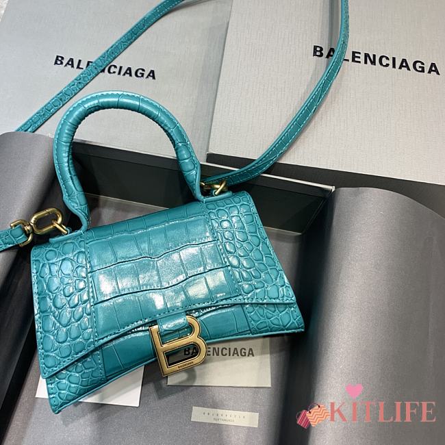 Balenciaga Hourglass In Maca Blue Crocodile – 19x8x11cm - 1