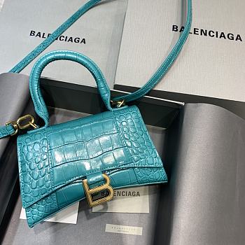 Balenciaga Hourglass In Maca Blue Crocodile – 19x8x11cm