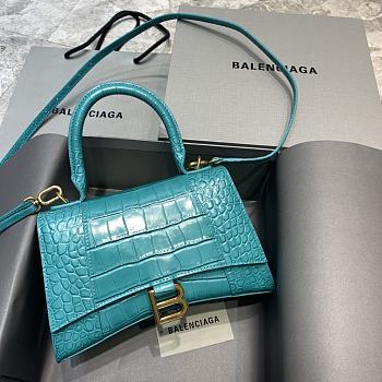 Balenciaga Hourglass In  Maca Blue Crocodile – 23x10x14cm