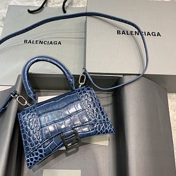 Balenciaga Hourglass Crocodile Navy Blue – 19x8x11cm