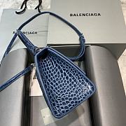 Balenciaga Hourglass Crocodile Navy Blue – 19x8x11cm - 3