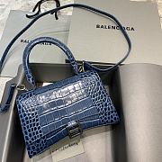 Balenciaga Hourglass Crocodile Navy Blue – 19x8x11cm - 5