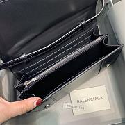 Balenciaga Parisian Hourglass B Silver Buckle WOC Shoulder Bag – 592830 – 20x2x11cm - 4