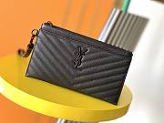 YSL Caviar Zipper Clutch Matte  - 423297 – 23x13x1cm - 1