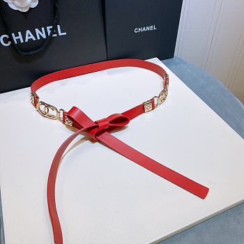 Chanel Lambskin And Golden Metal Brass Material Red - 2.0mm