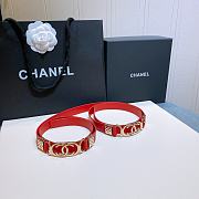 Chanel Lambskin And Golden Metal Brass Material Red - 2.0mm - 6