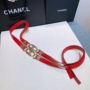 Chanel Lambskin And Golden Metal Brass Material Red - 2.0mm - 3