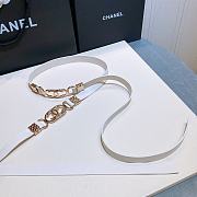 Chanel Lambskin And Golden Metal Brass Material White - 2.0mm - 5