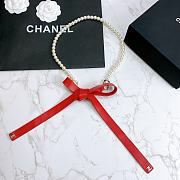 Chanel Lambskin Glass Pearl And Golden Metal Black And Pearl Red - 1
