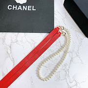Chanel Lambskin Glass Pearl And Golden Metal Black And Pearl Red - 4