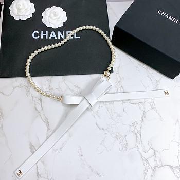 Chanel Lambskin Glass Pearl And Golden Metal Black And Pearl White