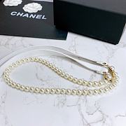 Chanel Lambskin Glass Pearl And Golden Metal Black And Pearl White - 3