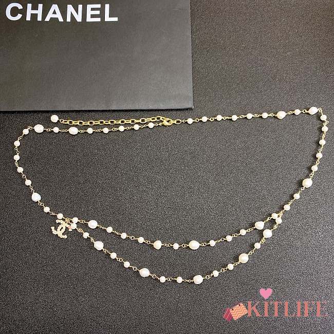 Chanel Metal Glazed Pearl Waist Chain - 1