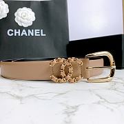 Chanel Calfskin And Golden Metal Belt Beige - 4