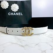 Chanel Belt Hardware Adopts Logo Classic Letter Buckle Cowhide White – 3cm - 5