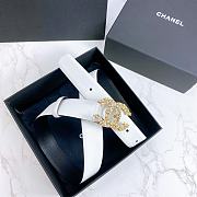 Chanel Belt Hardware Adopts Logo Classic Letter Buckle Cowhide White – 3cm - 4