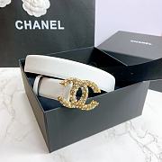 Chanel Belt Hardware Adopts Logo Classic Letter Buckle Cowhide White – 3cm - 3