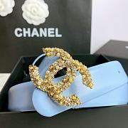 Chanel Belt Hardware Adopts Logo Classic Letter Buckle Cowhide Blue – 3cm - 5