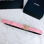 Chanel Belt Hardware Adopts Logo Classic Letter Buckle Cowhide Pink – 3cm - 3