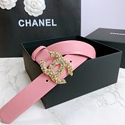 Chanel Belt Hardware Adopts Logo Classic Letter Buckle Cowhide Pink – 3cm - 4