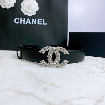 Chanel Belt Hardware Adopts Logo Classic Letter Buckle Cowhide Black – 3cm