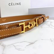 Celine Belt Horsebit Buckle Cow Leather Belt Calf Leather Brown – 30mm - 2