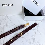 Celine Belt Horsebit Buckle Cow Leather Belt Python Leather Burgundy – 30mm - 4