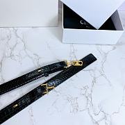 Celine Belt Horsebit Buckle Cow Leather Belt Python Leather Black – 30mm - 4