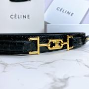 Celine Belt Horsebit Buckle Cow Leather Belt Python Leather Black – 30mm - 6