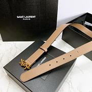 YSL Calfskin Soft Waist Buckle Classic Beige – 30mm - 4