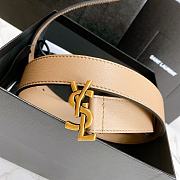 YSL Calfskin Soft Waist Buckle Classic Beige – 30mm - 5