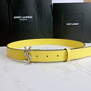 YSL Calfskin Soft Waist Buckle Classic Yellow – 30mm - 3