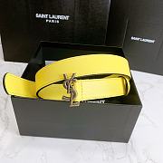 YSL Calfskin Soft Waist Buckle Classic Yellow – 30mm - 4