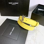 YSL Calfskin Soft Waist Buckle Classic Yellow – 30mm - 5