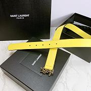 YSL Calfskin Soft Waist Buckle Classic Yellow – 30mm - 6