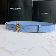 YSL Calfskin Soft Waist Buckle Classic Blue – 30mm - 4