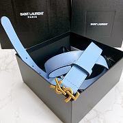 YSL Calfskin Soft Waist Buckle Classic Blue – 30mm - 6