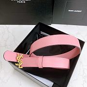 YSL Calfskin Soft Waist Buckle Classic Pink – 30mm - 3