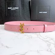 YSL Calfskin Soft Waist Buckle Classic Pink – 30mm - 4