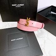 YSL Calfskin Soft Waist Buckle Classic Pink – 30mm - 5