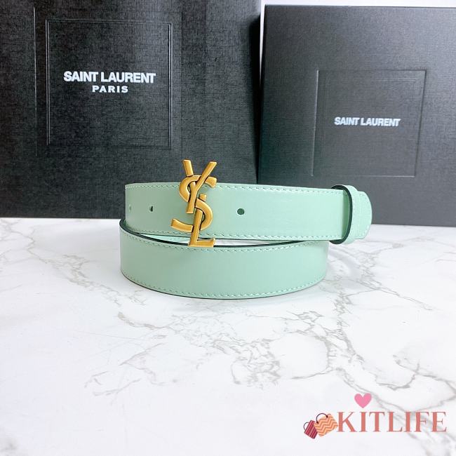 YSL Calfskin Soft Waist Buckle Classic Mint – 30mm - 1