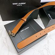 YSL Calfskin Soft Waist Buckle Classic Brown – 30mm - 6