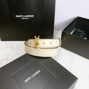 YSL Calfskin Soft Waist Buckle Classic White – 30mm - 6