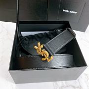 YSL Calfskin Soft Waist Gold Buckle Classic Black – 30mm - 3