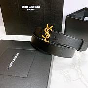 YSL Calfskin Soft Waist Gold Buckle Classic Black – 30mm - 6