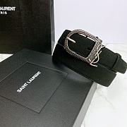 YSL Letter Buckle Silver Black – 30mm - 5